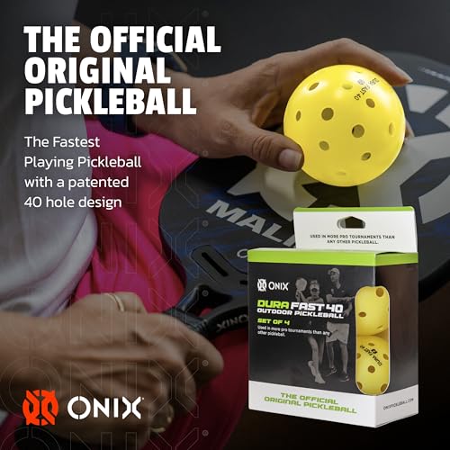 Onix Durafast 40 Pickleball Top Performance Engineered for Championship Play True Flight Competitive Ball - color: DURA Dura Fast Pickleball - 4 Pack - Yellow