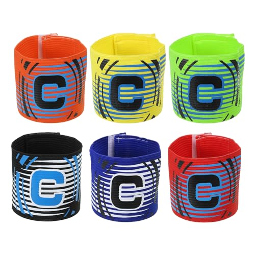 PATIKIL Captain Armband, 5 Pack Adjustable Elastic Soccer Captain's Arm Band for Outdoor Football Training Team, 5 Colors