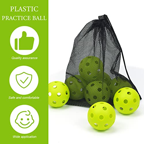 16 Pack Plastic Baseballs - Hollow Softballs for Lightweight Batting Practice - Indoor/Outdoor Training Balls - color: Chartreuse