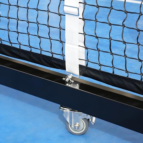 USAPA/IFP Portable Pickleball Net with Wheels-Heavy-Duty 75mm Aluminum Rust-Resistant Professional Net System for Commercial Court, Backyard, Driveway & Tournament Play