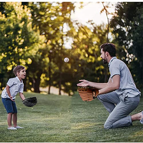 Baseball Glove,Baseball Softball Mitt with Ball for Kids Youth Adults Training and Beginner,Right Hand Throw,Left Hand Glove - color: Brown, size: 10.5"