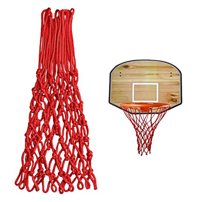 Sanung 2 Pieces Professional Basketball Net Replacement, Heavy Duty Anti Whip 12 Loops Red Standard Size Basketball Rim Net Fits Indoor and Outdoor All Weather