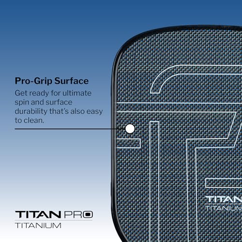 Titan Pro Titanium Carbon Fiber Pickleball Paddle – T700 Carbon Fiber Face, Electroplated Titanium, Nomex Duo Core, USA Pickleball Approved, 14mm & 16mm – Intermediate to Advanced Players