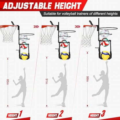 HVDI Automatic Volleyball Spike & Serving Trainer, Height Adjustable Volleyball Setter Training Equipment Hitting Trainer Holder, Indoor & Outdoor Volleyball Training Aid for Solo/Team Practice