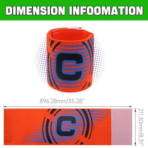 Elastic Soccer Captain Armband for Youth and Adult - size: Orange