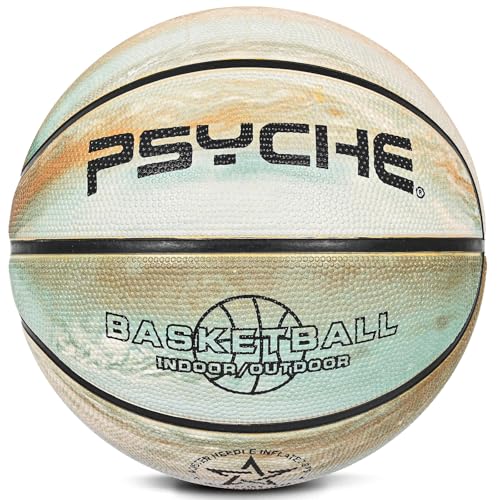 Kids Youth Basketball Size 4/5(25.5/27.5") Premium Rubber Basketball for Boys Girls Indoor Outdoor Pool Games Play(Best Gifts) - color: Brown-Blue Mix, size: Size 5