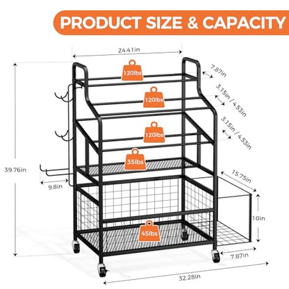 HavenlyYouth Dumbbell Rack, Home Gym Weight Rack Storage, Adjustable Dumbbell Stand Organizer with Wheels, Holds Dumbbells, Kettlebells, Yoga Mats - size: 39.8"