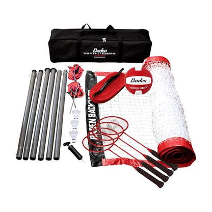 BadenBaden Champions Volleyball Badminton Combo Set - color: Black/Red