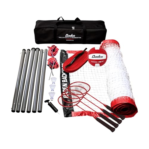 BadenBaden Champions Volleyball Badminton Combo Set - color: Black/Red