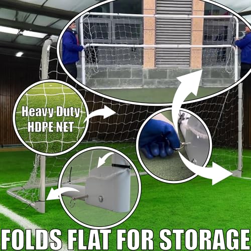 Folding Soccer Goal (12'x6',10'x6',7'x5'), Portable, Light Weight, Steel Frame, Easy to Carry, Perfect for Solo/Team Practice Training, Three Sizes - size: 10' X 6'