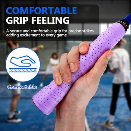Ymapinc 6 Pcs Professional Grip Tape Anti Slip Perforated Absorbent Tennis Pickleball Overgrip Badminton Overgrip Breathable, Quick Dry