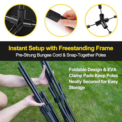 3-in-1 Portable Badminton, Volleyball & Pickleball Net Set for Adults, Adjustable Height 34"–7 ft for Backyards or Beach, Outdoor Sports Combo with Carry Bag, Rackets, Paddles & Balls - style: 17 ft wide Net