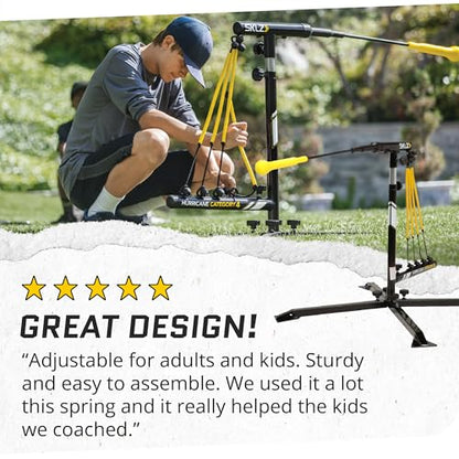 SKLZ Hurricane Baseball and Softball Swing Trainer, Adjustable Power Band System with Anti-Dent Ball Head, Height 23 to 38 Inches, Solo Hitting Practice for Youth Ages 14 and Under