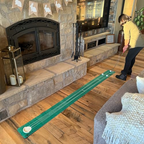 EyeLine Golf - Roll The Rock Putting Mat - Have Fun Perfecting Stroke, Alignment, Speed Control, Visualization, Consistency - Outdoor-Indoor-Compact - color: 8-Foot Roll the Rock
