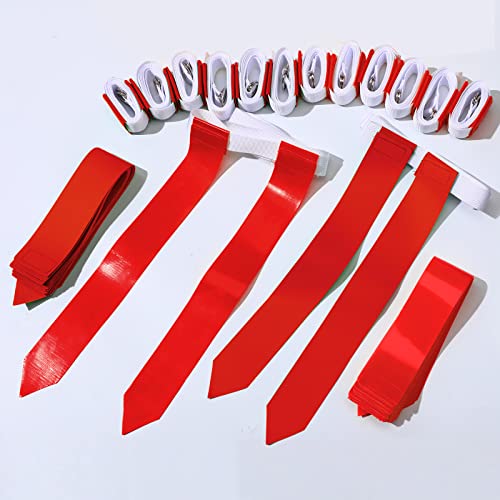 Sintege 14/28 Player Flag Football Belt Set, Adjustable Football Flag and Belts Gifts for Youth Adults Sports Training Event - color: Red