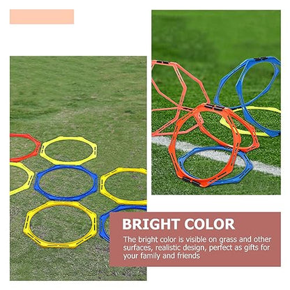 BESPORTBLE 4Pcs Agility Training Equipment, Football Training Circle Adult Soccer Ball Basketball Outdoor Trains for Adults Sports Agility Football Training Ring Ladder Footwork, Multi-Function Agilit