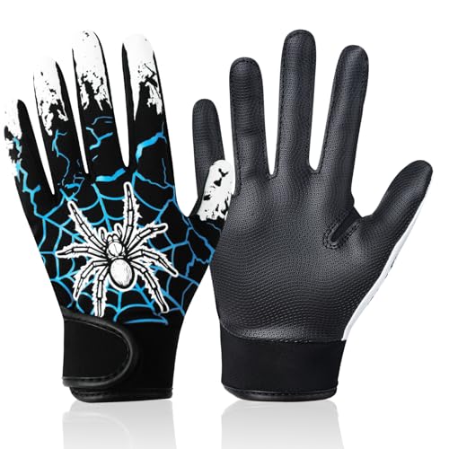 Youth Baseball Glove, Batting Gloves Comfortable Fit Breathable Durable Lightweight Design Junior Training Batting - color: Spider, size: XS/S(5.5-6 inch)