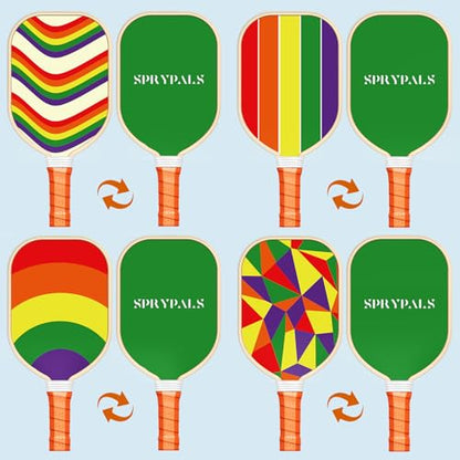 Pickleball Paddles Set of 4, USAPA Approved Premium Wood Pickleball Set with 4 Pickleball Balls and 1 Carry Bag Pickleball Rackets with Ergonomic Cushion Grip for Women Youth