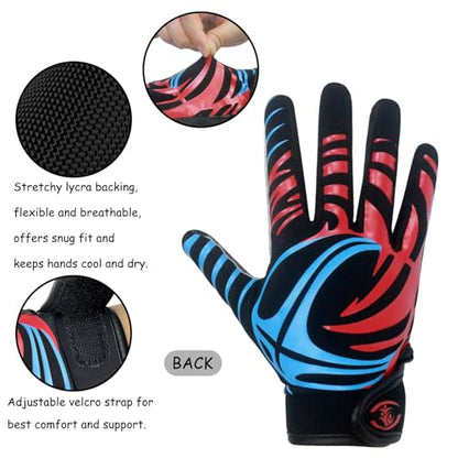 Youth Football Gloves -Sticky Football Receiver Gloves with Tacky Silicone Palm for Kids Girls Boys Flag Football Practice Games,Stretch Fit Quick-Dry Excellent Grip Football Receiving Gloves