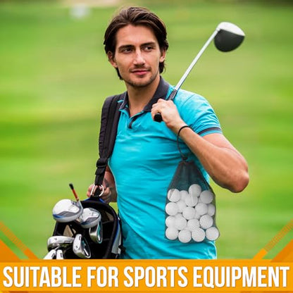 Jambala Mesh Drawstring Bags, 5 Pcs, 11 x 7 Inch - Nylon Net Bags for Swim Gear, Golf Balls, Tennis Balls, Gym Items, and Beach Essentials