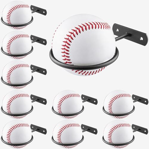 10Pack Baseball Holder,Bulk Baseball Wall Mount Holders Softball Display Memorabilia Holder Heavy Duty Sports Wall Mount Rack for Display Storage,Black - size: 10Pack