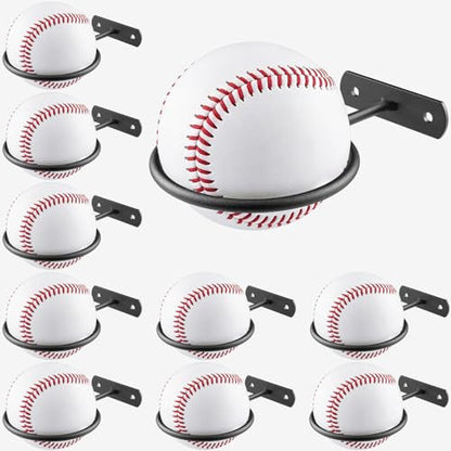 10Pack Baseball Holder,Bulk Baseball Wall Mount Holders Softball Display Memorabilia Holder Heavy Duty Sports Wall Mount Rack for Display Storage,Black - size: 10Pack