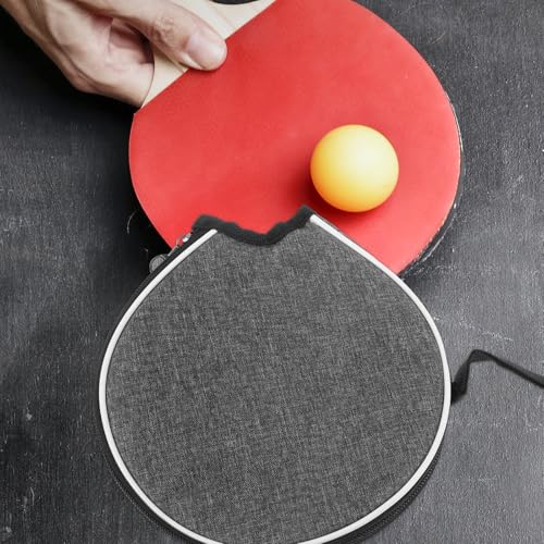 Operitacx Table Tennis Paddle Bag Protective Storage Case Portable Reusable Organizing Fixed Bag for Sports Gray Half-cover Design