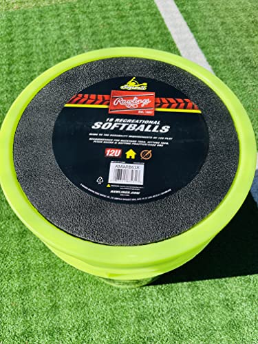 Rawlings | Bucket of 18 Practice Softballs | Ages 12U | 12" | Synthetic Cover