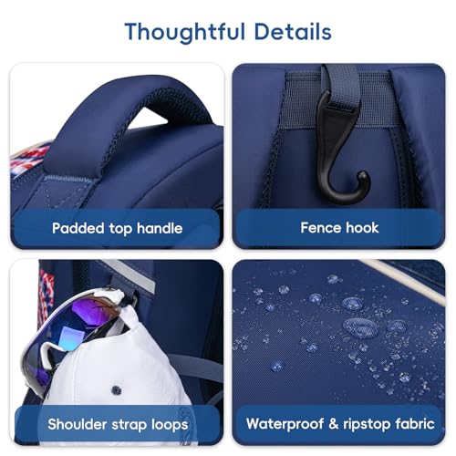 KAVIGOR Baseball Bag for Youth | Softball Backpack 50L Large Capacity with Shoe Compartment and 4 Bat Holders | Nova Flare Series