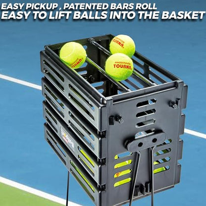 Tourna Ballport Tennis Ball Hopper Holds 80 Balls Durable and Lightweight - color: Black