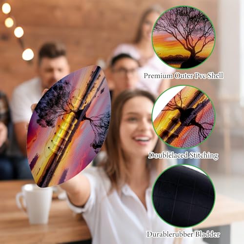American Football, Official Size 11.9 x 7.3 Inch, Premium Composite Leather High-Grip Ball with Pro-Style Lacing, Unique Prints for Training, Games & Gifts - color: Sunset Clouds