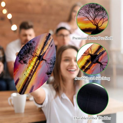 American Football, Official Size 11.9 x 7.3 Inch, Premium Composite Leather High-Grip Ball with Pro-Style Lacing, Unique Prints for Training, Games & Gifts - color: Sunset Clouds