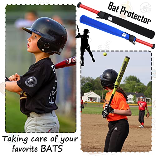 ILHSTY Bat Protector Sleeve for Baseball & Softball, Bat Warmer & Cover With Hook - color: Black, Blue