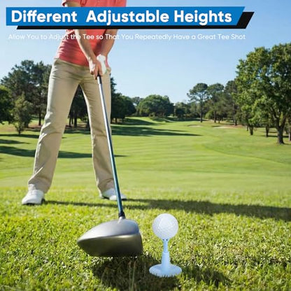 Adjustable Golf Tees - Unbreakable Rubber Golf Tees for Mats & Driving Range Tee, Flight Path Golf Simulator Tees Golf Accessories - 3 Pack