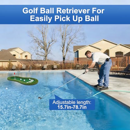 Floating Golf Green for Pool, Floating Chipping Green Mat with Ball Retriever for Pool/Lake, No Drifting Floating Golf Putting Turf Game Set for Golfers - style: Classic