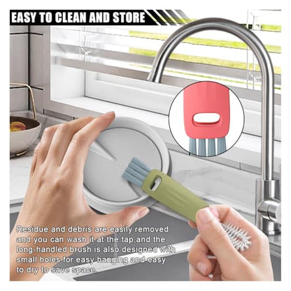 3 in 1 Cup Lid Cleaning Brush Set for Bottle Gap Tight Spaces Cup - Multifunctional Cleaning Brush Portable Crevice Cleaning Tools - Cup Mouth Scrubber Cup Lid Cleaner with Flower Design (3PCS)
