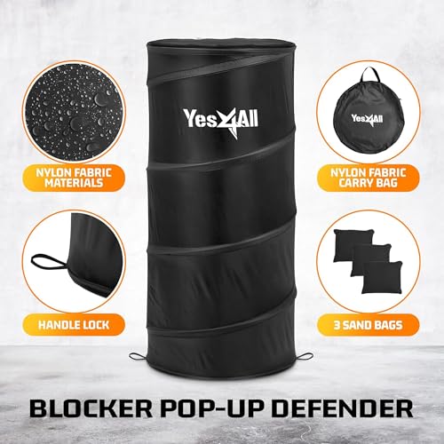 Yes4All Pop Up Defender, 3-Pack Basketball Youth Training Equipment, Portable Football Soccer Basketball Drill Defender - color: B. Black