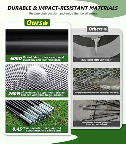 Golf Net: 10 x 7FT Practice Net with Mat for Chipping, Swing, Driving Practice, Nets for Backyard, Indoor & Outdoor Use, Ideal Golf Accessories Gifts for Men, Women, dad, Husbands, and Golfers.