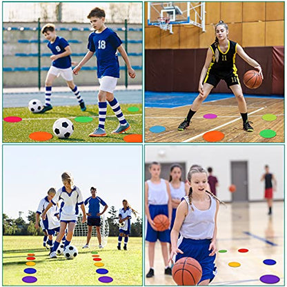 Poly Spot Markers Rubber Floor Dots 9 inch 8/16/24 Pcs Flat Cones Non-Slip Agility Markers Poly Spots for Gym Soccer Basketball Sports Speed Agility Training, Exercise Drills