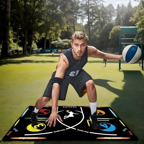Portable Basketball Training Mat - Agile Stepping Training mat, designed for all ages with anti slip and silent features to improve speed, strength, and coordination | Indoor/Outdoor Practice mat with Portable Bag