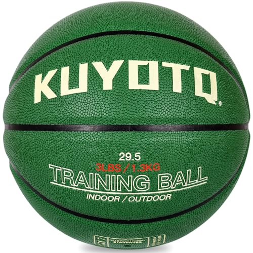 KUYOTQ 3lbs/2.2lbs Weighted Heavy Basketball 29.5/28.5" Training Size 7/6 Outdoor Basketball Equipment for Improving Ball Handling Dribbling Passing and Rebounding Skill(deflated)