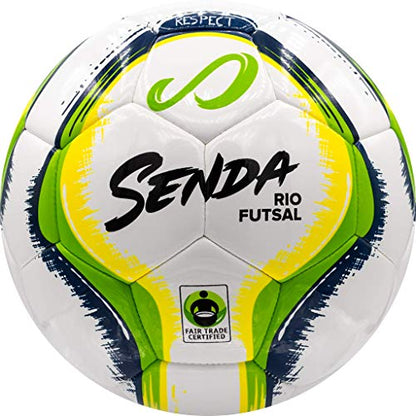 Senda Rio Premium Training Low-Bounce Futsal Ball, Fair Trade Certified - color: Green/Yellow, size: 3