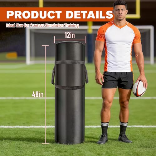 Wibeelee 12 * 48 Inch Tackling Dummies for Football Tackle Football Equipment with High Density Foam and Handles Football Tackle Dummy Martial Arts, Basketball, Contact Drills