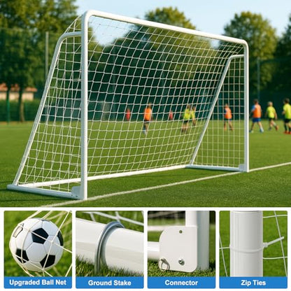 MOPHOTO Soccer Goal, 6X4/8x6/10x6.5/12x6/16x7/18.5x6.5/21x7/24x8ft Soccer Goals for Backyard, Full Size Soccer Goal for Teens & Adults Training - size: 12x6.0FT, style: Alloy Steel-Foldable