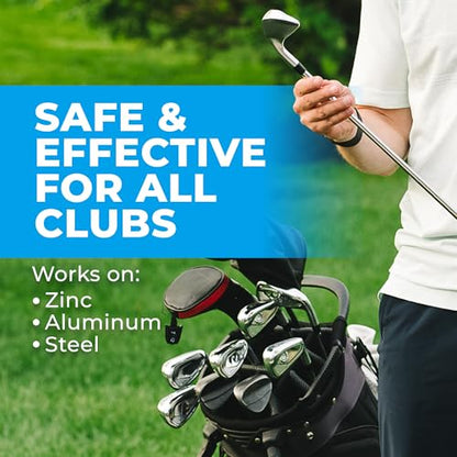 Golf Club Polish - Golf Club Head and Groove Cleaner, Rust Remover for Metal, Zinc, Aluminum, and Steel, Easy to Use Club Cleaner, Instant Rust, Scuff & Stain Remover - , Clean, Polish & Restore
