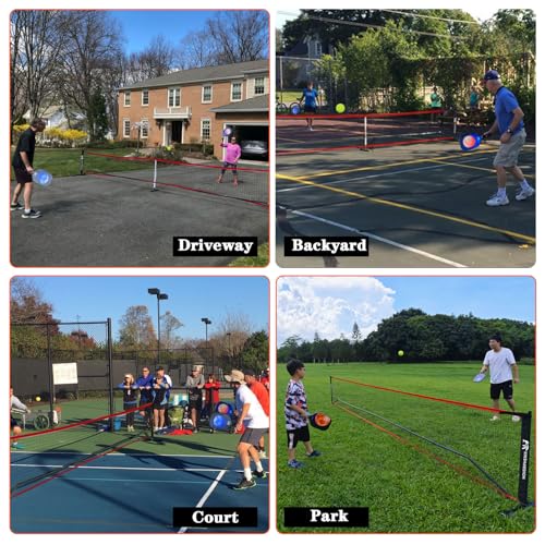 Portable Pickleball Net - 22FT Regualtion Size Pickle Ball Net，Weather Resistant Steady Steel Frame and Carry Bag for Indoor, Outdoor, Driveway, Backyard
