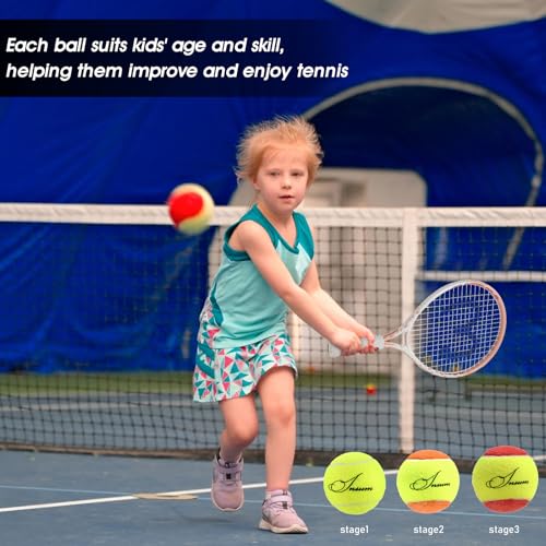 INSUM Tennis Balls, Low Pressureless Tennis Balls for Beginners, Made of Premium Durable Felt, Idea for Little Beginner Practice - color: 60Ft (50% Slower Speeds)
