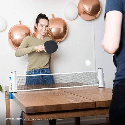 PRO-SPIN Retractable Ping Pong Net – 72" Table Tennis Net with Clamps | Portable Ping Pong Net for Any Table | Includes Custom Mesh Storage Bag | Replacement Table Tennis Net Posts - color: 1-Pack | Blue
