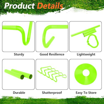 10 Pcs 6" Speed Agility Training Hurdles with 6 Marker Cone Durable Training Hurdle Agility Plyometric All Purpose Speed Hurdle Equipment for Athletes Soccer Basketball Football Practice - color: Green