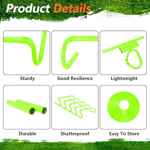 10 Pcs 6" Speed Agility Training Hurdles with 6 Marker Cone Durable Training Hurdle Agility Plyometric All Purpose Speed Hurdle Equipment for Athletes Soccer Basketball Football Practice - color: Green